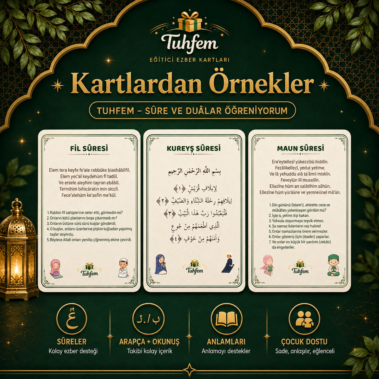 Sûre ve Duâlar Öğreniyorum – Çocuklar İçin Eğitici Kart Seti