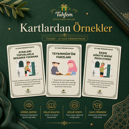 32 Farz Öğreniyorum Eğitici Ezber Kartları